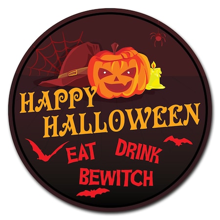 Happy Halloween Circle Corrugated Plastic Sign